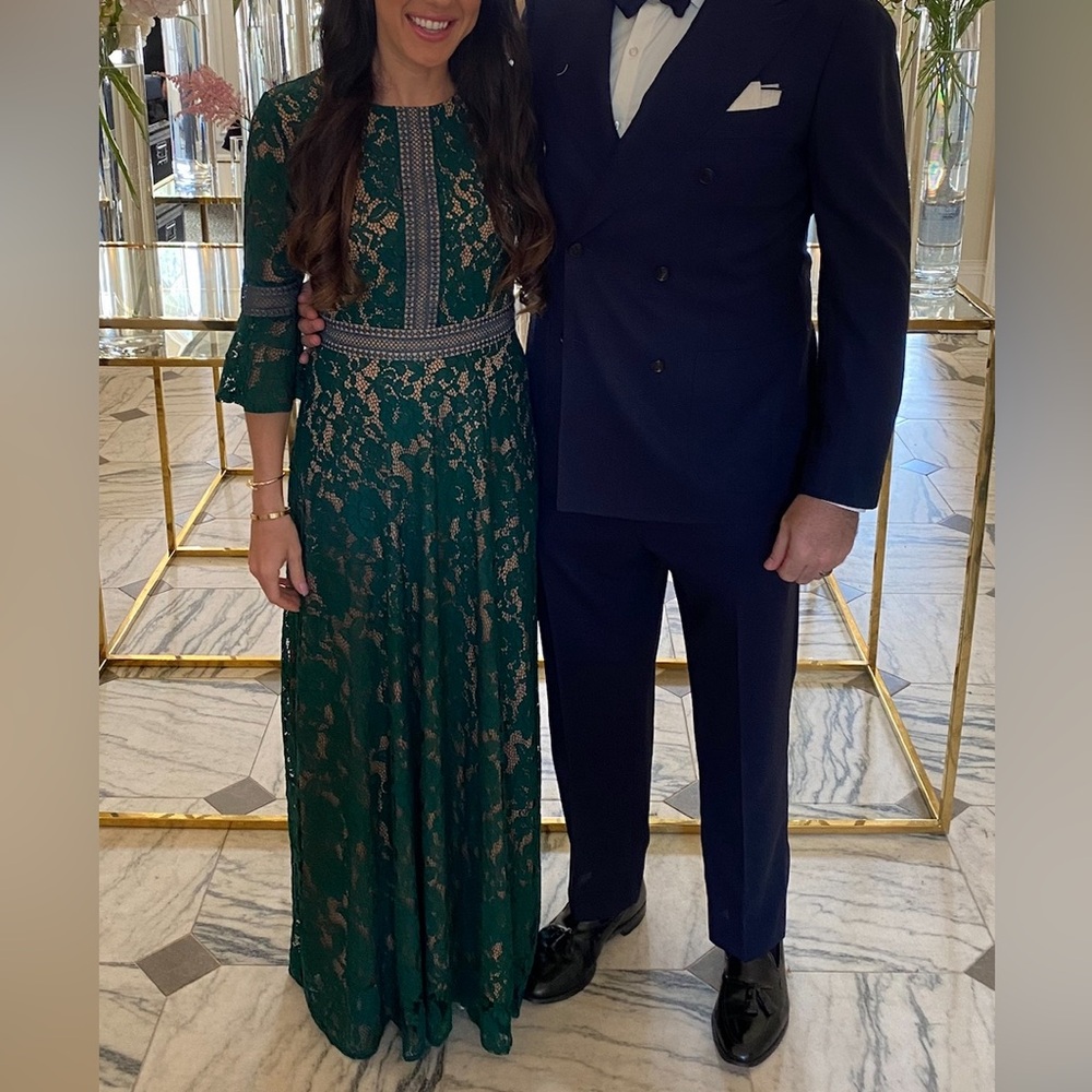 Beautiful green lace evening gown